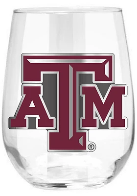 Texas A&M Aggies 15oz Emblem Stemless Wine Glass