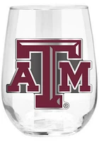 Texas A&M Aggies 15oz Emblem Stemless Wine Glass