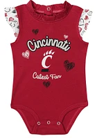 Cincinnati Bearcats Baby Red Happy Hearts Set One Piece