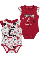 Cincinnati Bearcats Baby Red Happy Hearts Design Set One Piece