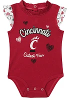 Cincinnati Bearcats Baby Red Happy Hearts Design Set One Piece