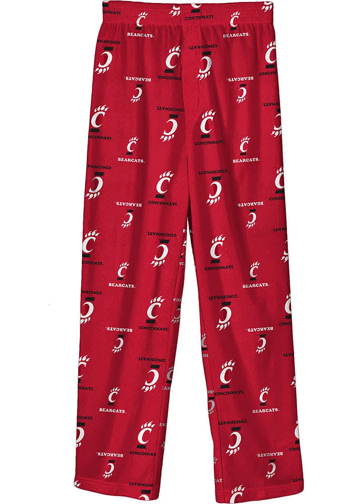 Cincinnati Bearcats Youth Red All Over Logo Printed Sleep Pants