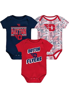 Dayton Flyers Baby Red Sunday Commics 3PK SS Design One Piece