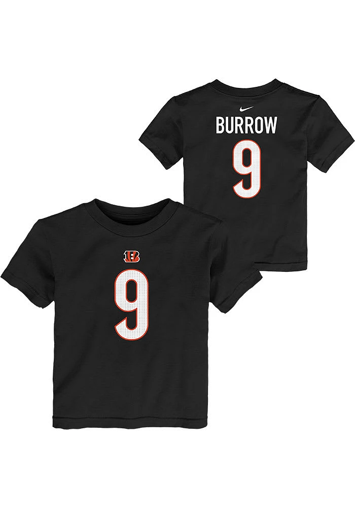 Joe Burrow Cincinnati Bengals Toddler Black Nike Fuse NN Short Sleeve Player T Shirt