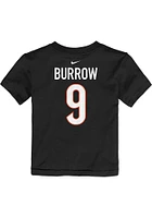 Joe Burrow Cincinnati Bengals Toddler Black Nike Fuse NN Short Sleeve Player T Shirt