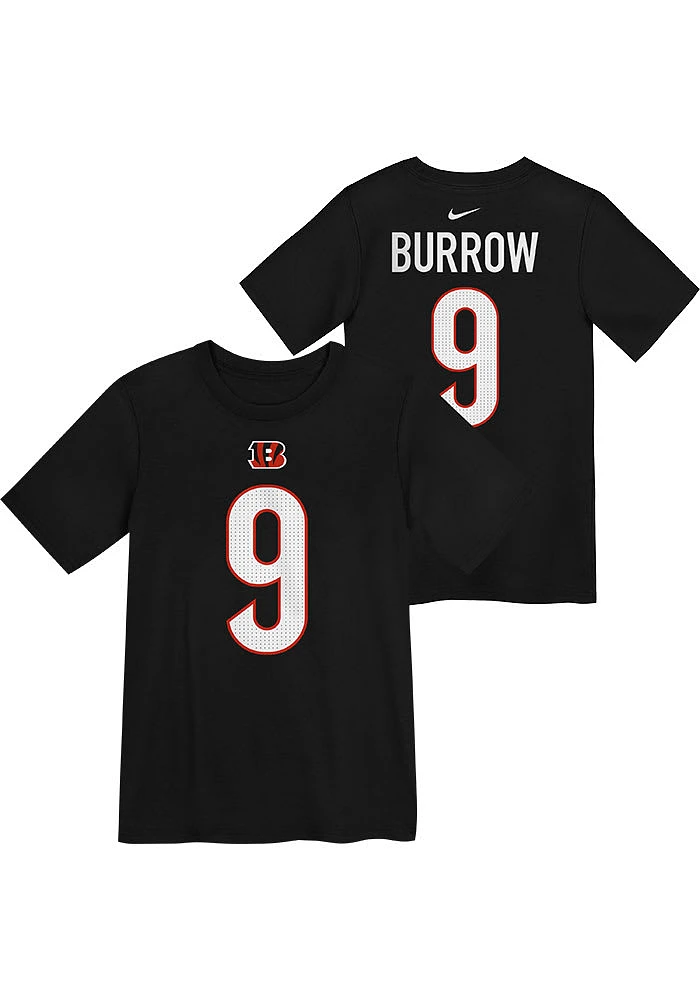 Joe Burrow  Cincinnati Bengals Boys Black Nike Fuse NN Short Sleeve T-Shirt