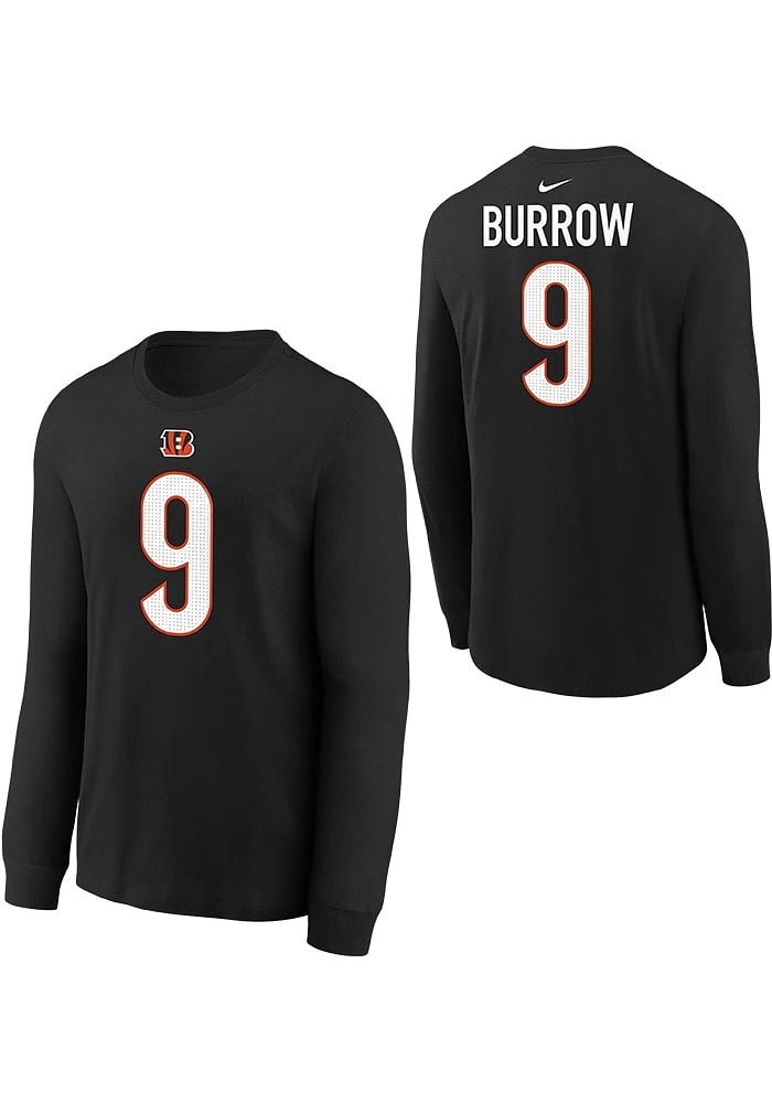 Joe Burrow Cincinnati Bengals Youth Black Nike Fuse NN Player Tee