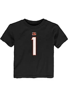 Ja'Marr Chase Cincinnati Bengals Toddler Black Nike Fuse NN Short Sleeve Player T Shirt