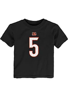 Tee Higgins Cincinnati Bengals Toddler Black Nike Fuse NN Short Sleeve Player T Shirt