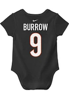 Nike Joe Burrow Cincinnati Bengals Baby Black Fuse NN Short Sleeve One Piece