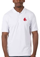 Antigua Boston Red Sox Mens White Legacy Pique Short Sleeve Polo