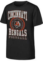 Cincinnati Bengals Youth Black Stitched Up Short Sleeve T-Shirt