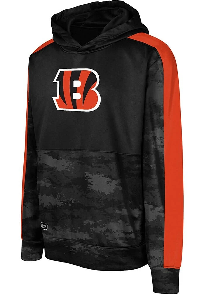 Cincinnati Bengals Youth Black Pro Drill Long Sleeve Hoodie