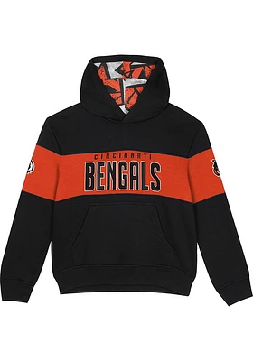 Cincinnati Bengals Boys Black Red Zone Long Sleeve Hooded Sweatshirt