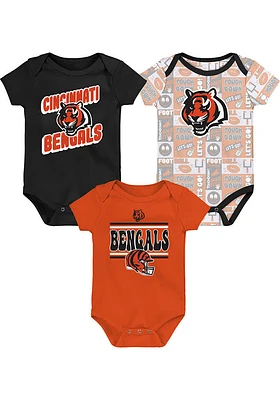 Cincinnati Bengals Baby Black Play Day Design One Piece