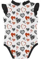 Cincinnati Bengals Baby Black Happy Hearts Design Set One Piece