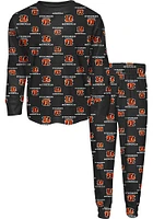 Cincinnati Bengals Boys All Over Printed Design PJ Set - Black