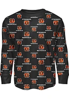 Cincinnati Bengals Boys All Over Printed Design PJ Set - Black