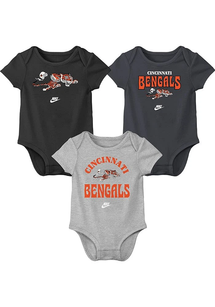 Nike Cincinnati Bengals Baby Black Retro Logo One Piece