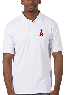 Antigua Los Angeles Angels Mens Legacy Pique Short Sleeve Polo