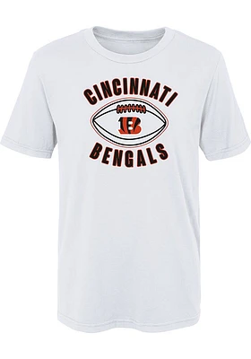 Cincinnati Bengals Youth White Little Kicker Short Sleeve T-Shirt