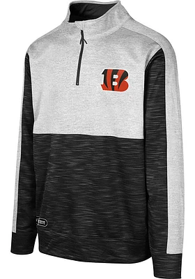 Cincinnati Bengals Youth Black Tackle Play Long Sleeve Quarter Zip Shirt