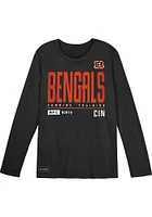 Cincinnati Bengals Boys Black Pumped Up Perf Long Sleeve T-Shirt