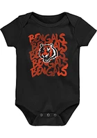 Cincinnati Bengals Baby Black Slash Short Sleeve One Piece