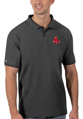 Antigua Boston Red Sox Mens Legacy Pique Short Sleeve Polo