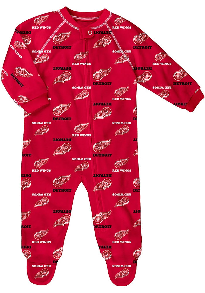 Detroit Red Wings Baby All Over Loungewear One Piece Pajamas