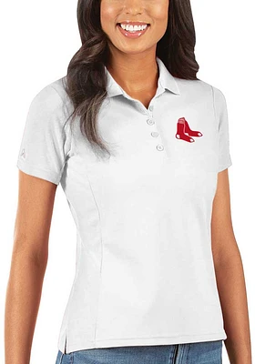 Antigua Boston Red Sox Womens Legacy Pique Short Sleeve Polo Shirt