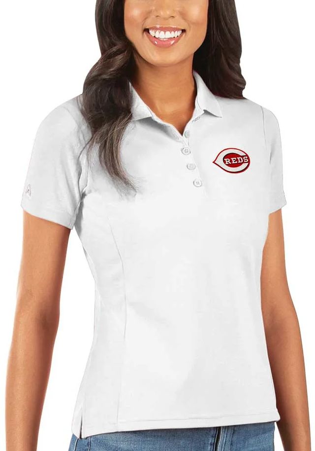 Antigua Cincinnati Reds Womens Legacy Pique Short Sleeve Polo Shirt