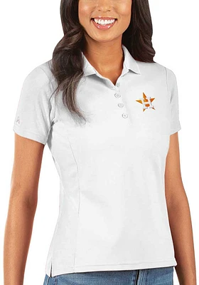 Antigua Houston Astros Womens Legacy Pique Short Sleeve Polo Shirt