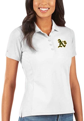 Antigua Oakland Athletics Womens Legacy Pique Short Sleeve Polo Shirt