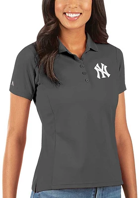 Antigua New York Yankees Womens Legacy Pique Short Sleeve Polo Shirt