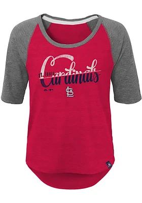St Louis Cardinals Girls Red Vintage Long Sleeve T-shirt
