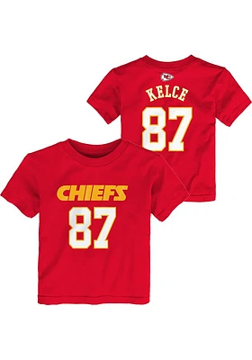 Travis Kelce Kansas City Chiefs Toddler Red Player Short Sleeve T Shirt