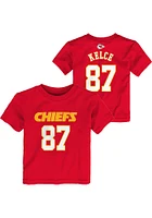 Travis Kelce Kansas City Chiefs Toddler Red Player Short Sleeve T Shirt
