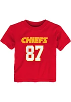 Travis Kelce Kansas City Chiefs Toddler Red Player Short Sleeve T Shirt
