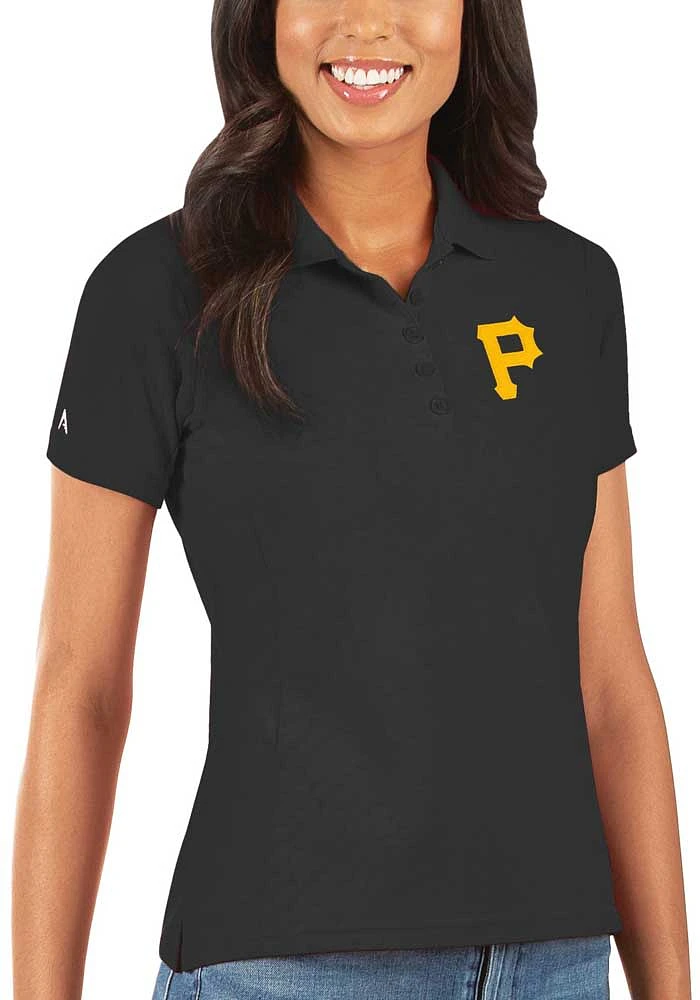 Antigua Pittsburgh Pirates Womens Legacy Pique Short Sleeve Polo Shirt