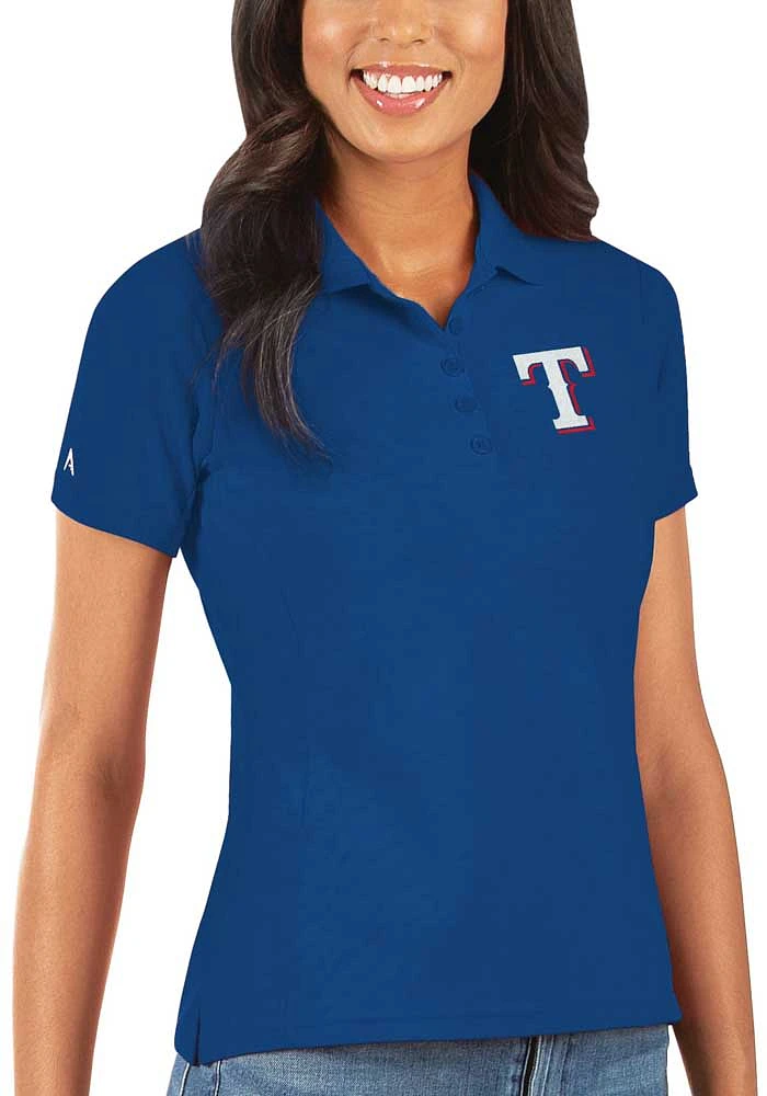 Antigua Texas Rangers Womens Legacy Pique Short Sleeve Polo Shirt