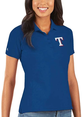 Antigua Texas Rangers Womens Legacy Pique Short Sleeve Polo Shirt