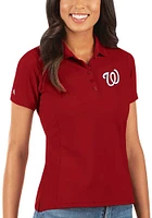 Antigua Washington Nationals Womens Legacy Pique Short Sleeve Polo Shirt