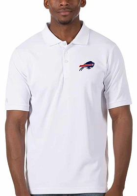 Antigua Buffalo Bills Mens White Legacy Pique Short Sleeve Polo