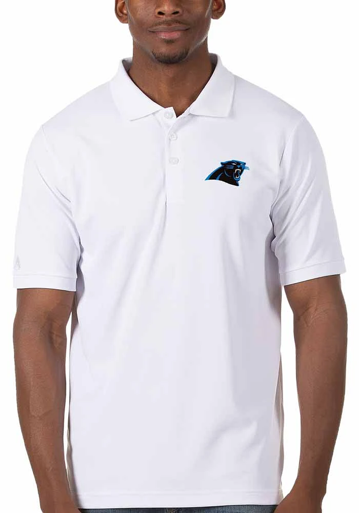 Antigua Carolina Panthers Mens Legacy Pique Short Sleeve Polo