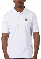 Antigua Minnesota Vikings Mens White Legacy Pique Short Sleeve Polo