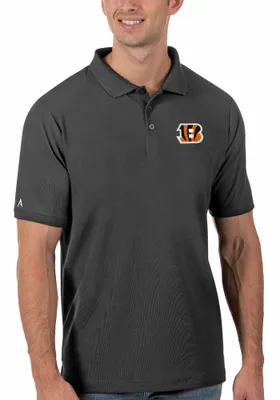 Antigua Cincinnati Bengals Mens Legacy Pique Short Sleeve Polo