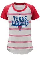 Texas Rangers Girls White Pin Stripes Short Sleeve Fashion T-Shirt
