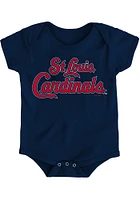 St Louis Cardinals Baby Navy Blue Road Wordmark Short Sleeve One Piece