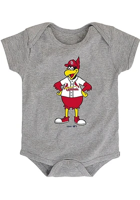 Outer Stuff Fredbird St Louis Cardinals Baby Grey Mascot Short Sleeve One Piece